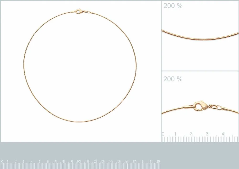 Oriana France câble Oméga 42 cm collier plaqué or fin
