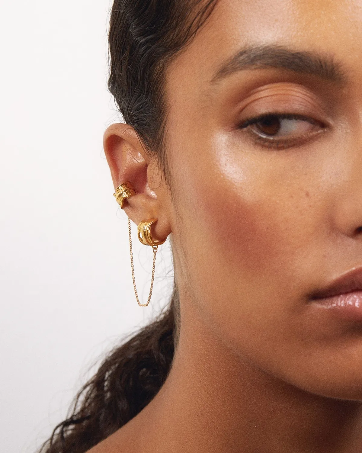 Elise Tsikis Lina earcuff double or jaune