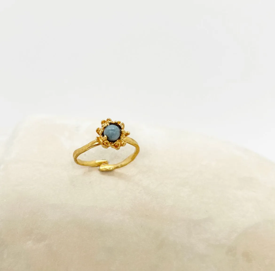 Elise Tsikis Fleur Grenadine Grenadi bague orange ajustable
