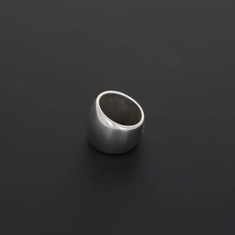 Secret de Cuir N°1202 bague bombée large argent plaqué
