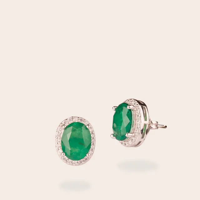 Ultima Edizione ovale zircon couleur boucles d’oreilles puces