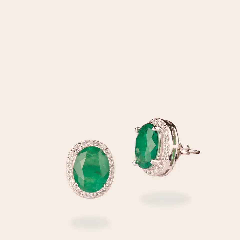 Ultima Edizione ovale zircon couleur boucles d’oreilles puces