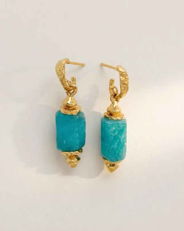 Elise Tsikis Caldwell boucles d'oreilles amazonite