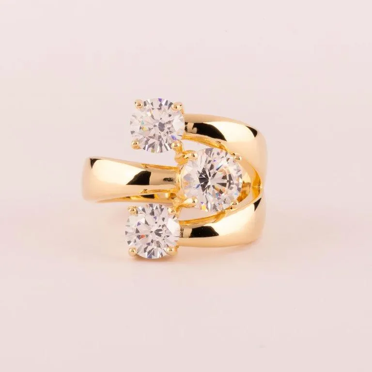 Ultima Edizione Trilogy bague trois pierres éclat