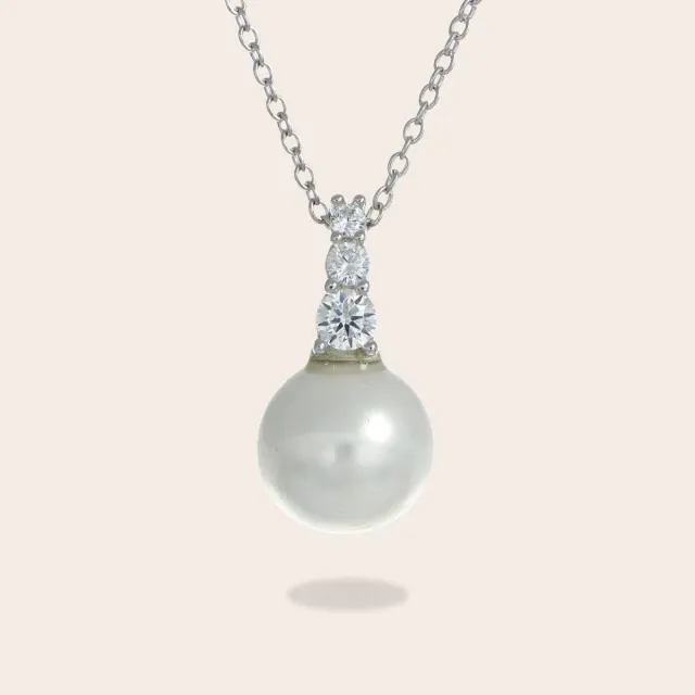 ULTIMA EDIZIONE pendentif perle 10 mm et zircons