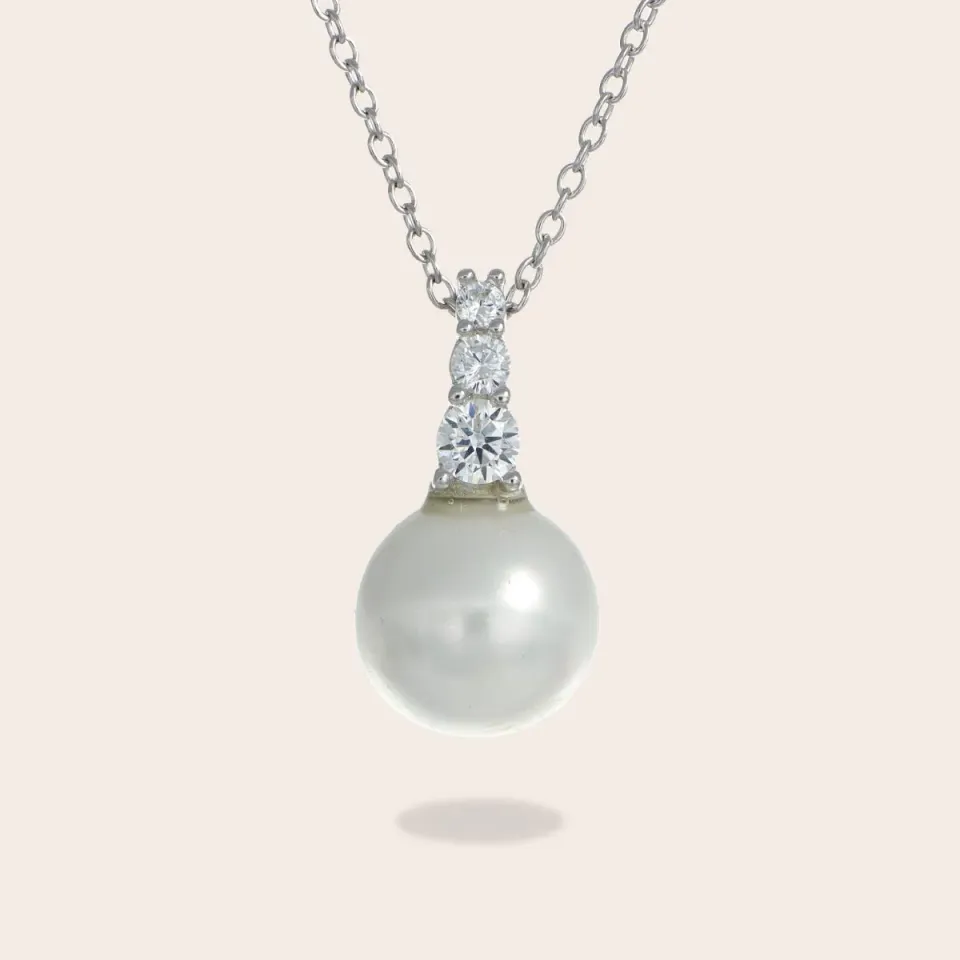 ULTIMA EDIZIONE pendentif perle 10 mm et zircons