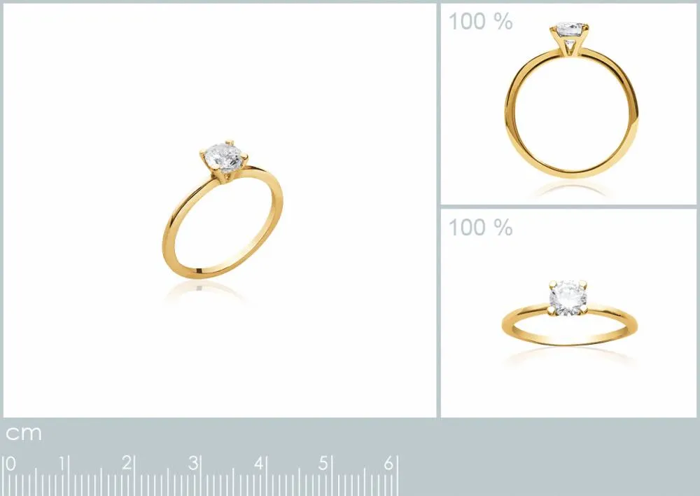 Oriana France bague solitaire Wilma plaqué or pierre