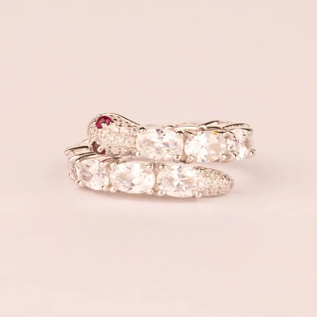 Ultima Edizione Serpent bague zircons blancs