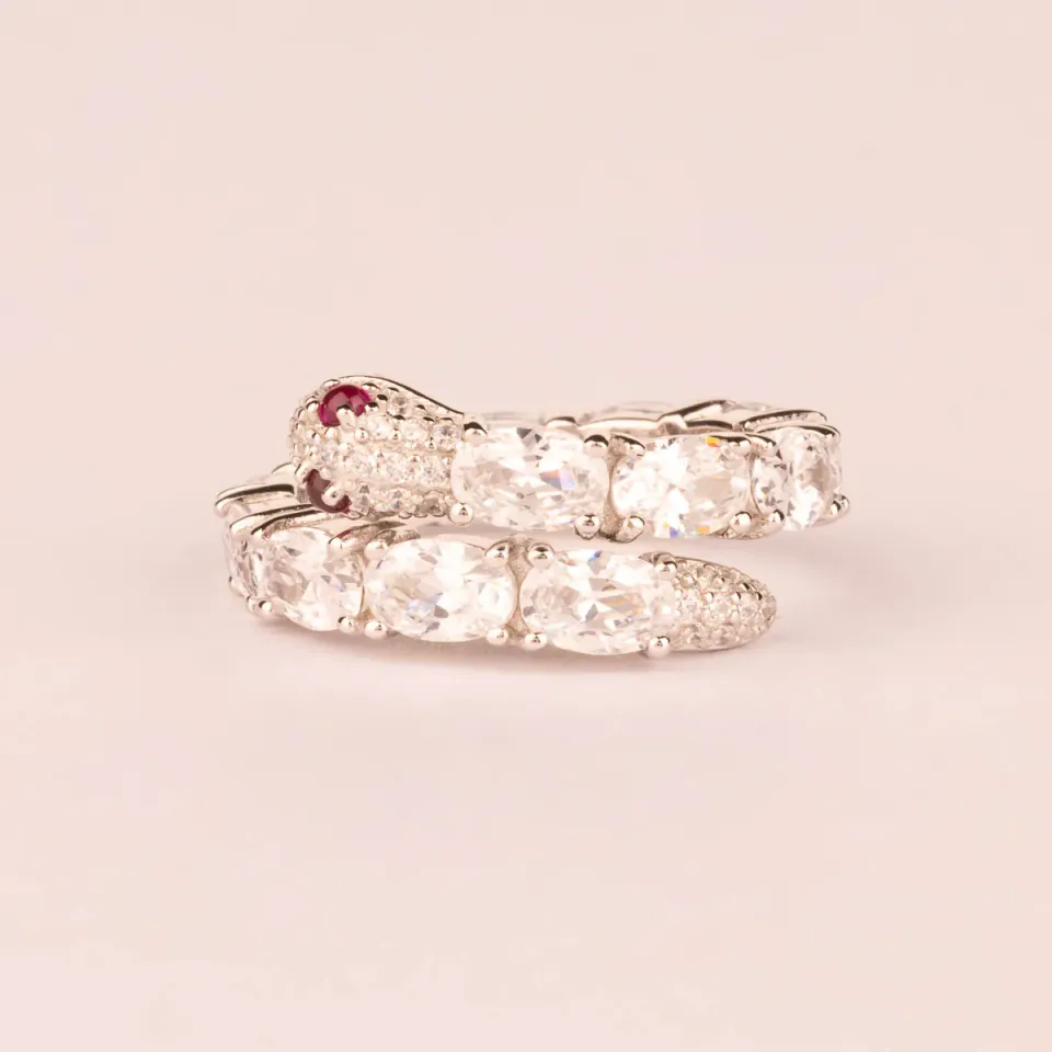 Ultima Edizione Serpent bague zircons blancs