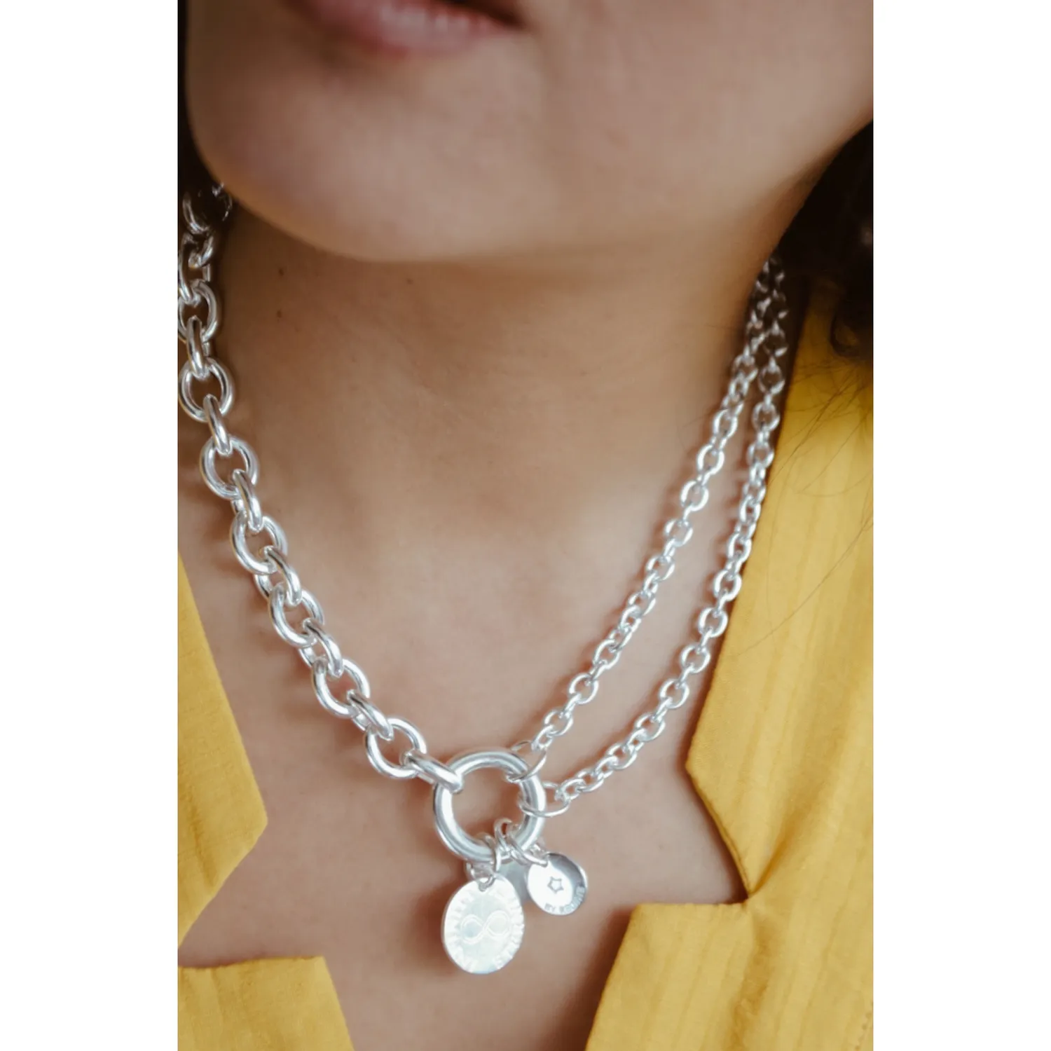 Secret de Cuir N°824 collier 3 pampilles argenté