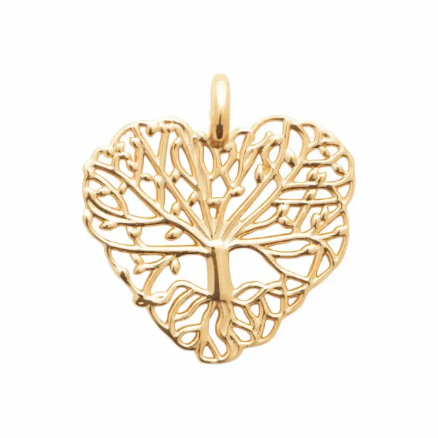 Oriana France pendentif arbre de vie cœur plaqué or