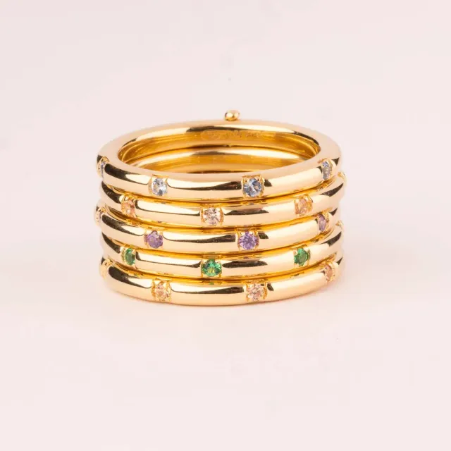 Ultima Edizione multi fedine bague zircons multicolores