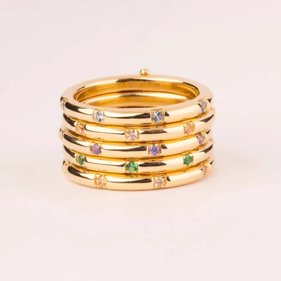 Ultima Edizione multi fedine bague zircons multicolores