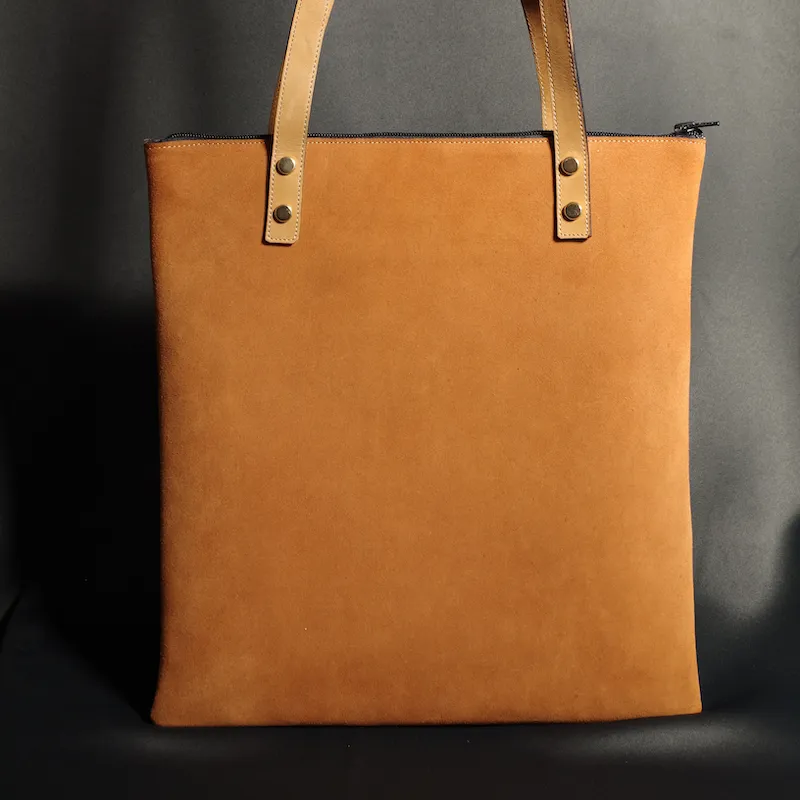 Secret de Cuir tote bag GM cuir camel imprimé zèbre