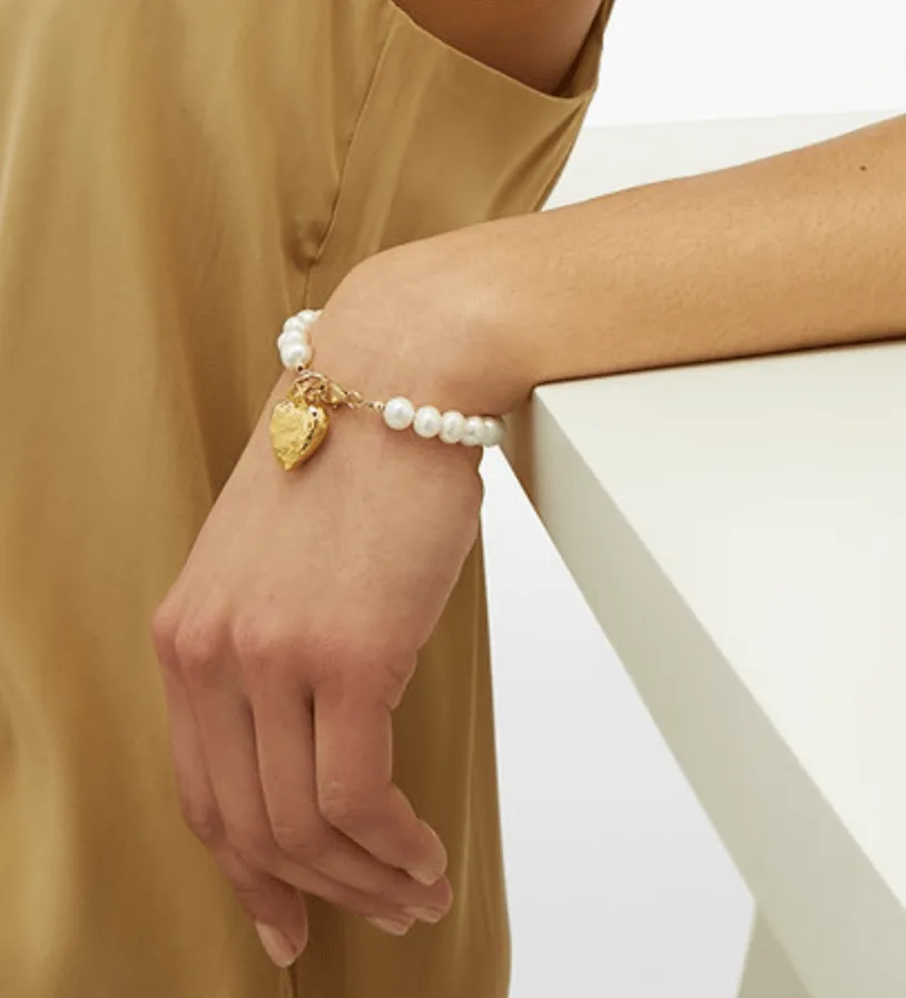 Elise Tsikis Cernassa bracelet perles coeur 18 cm