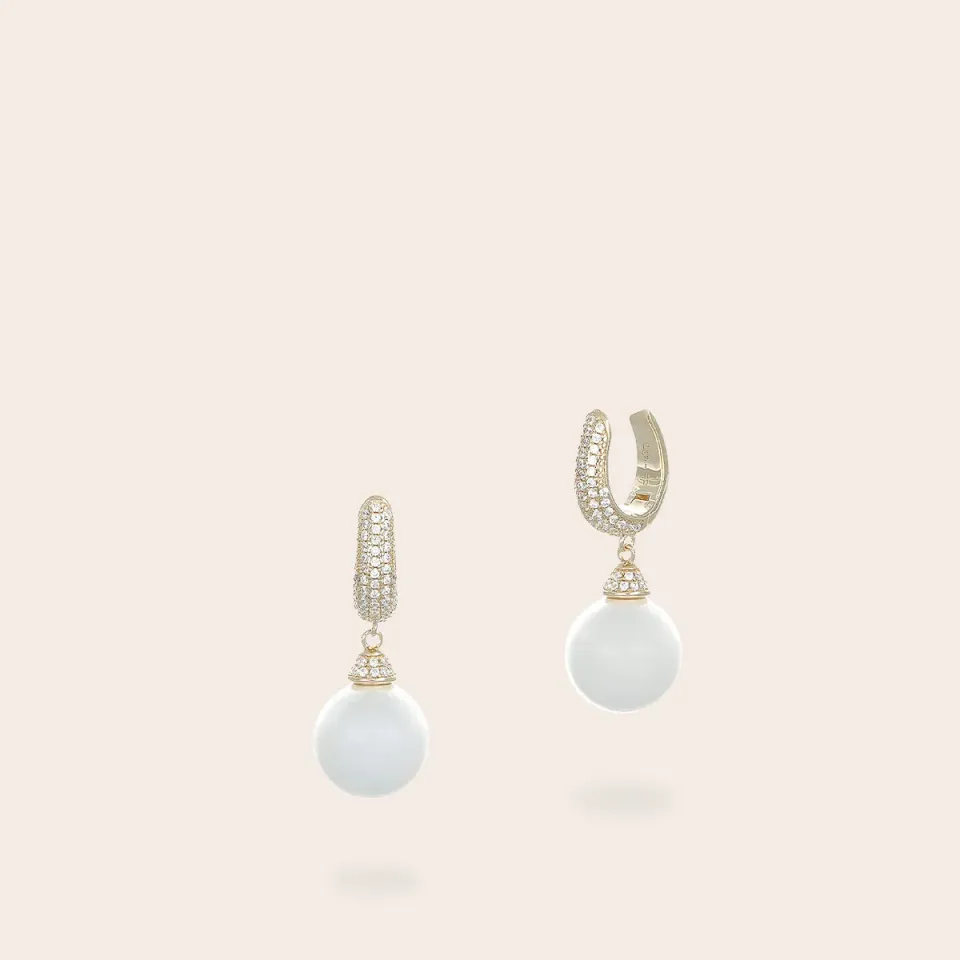 ULTIMA EDIZIONE Cerchietto créoles perle 12 mm pavé
