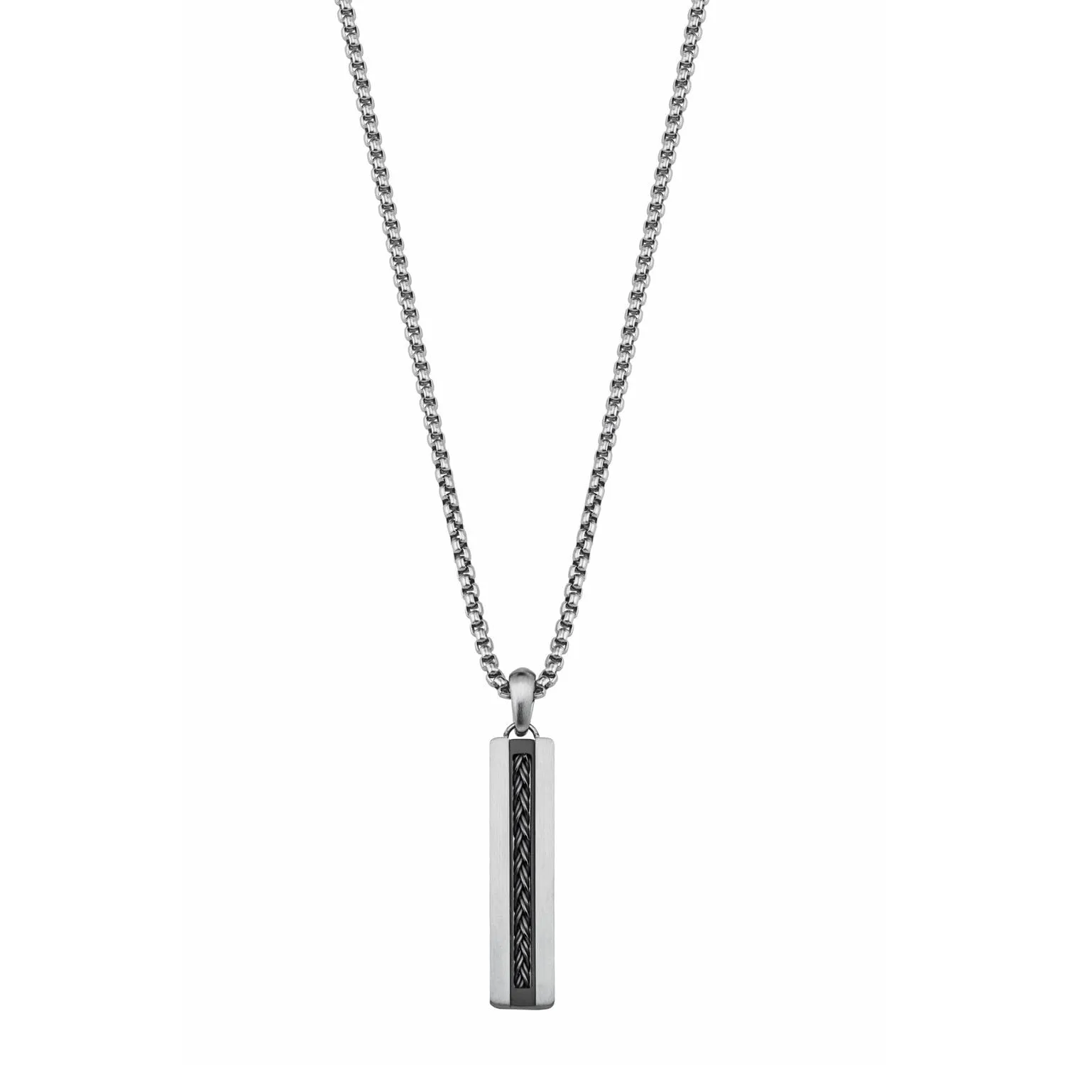 s.Oliver 2027423 collier homme acier noir 50+3 cm