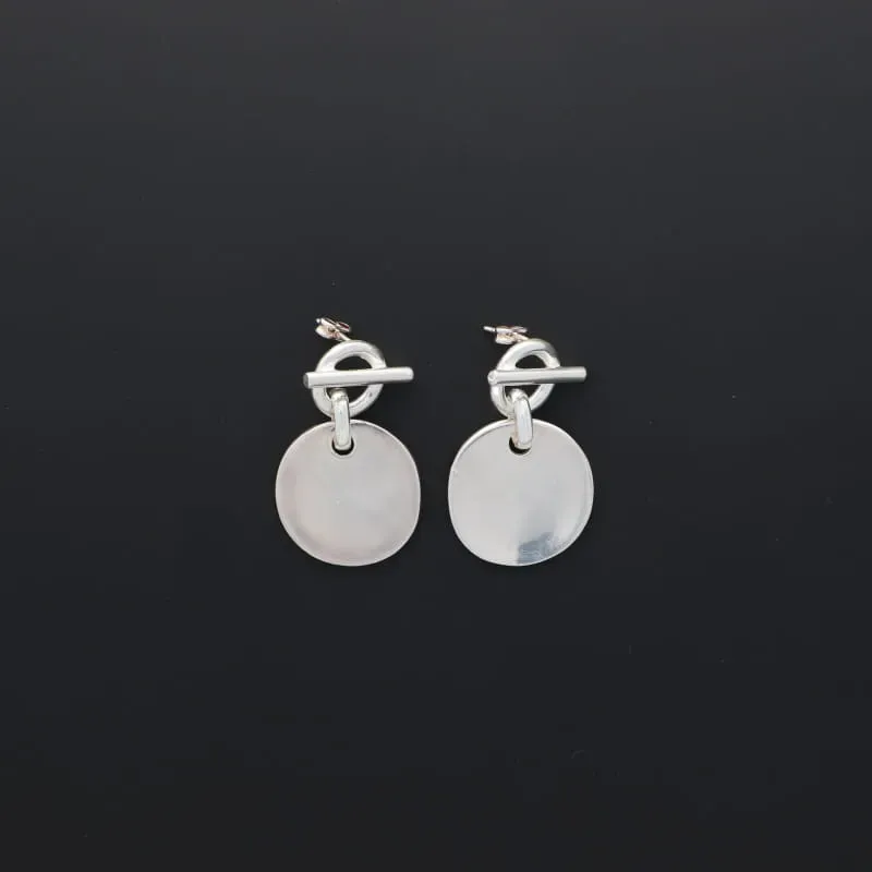 Secret de Cuir N°47 boucles d'oreilles pastille argent plaqué