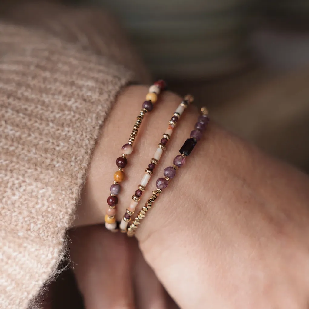 Cloralys Alix bracelet mokaïte marron 15 cm