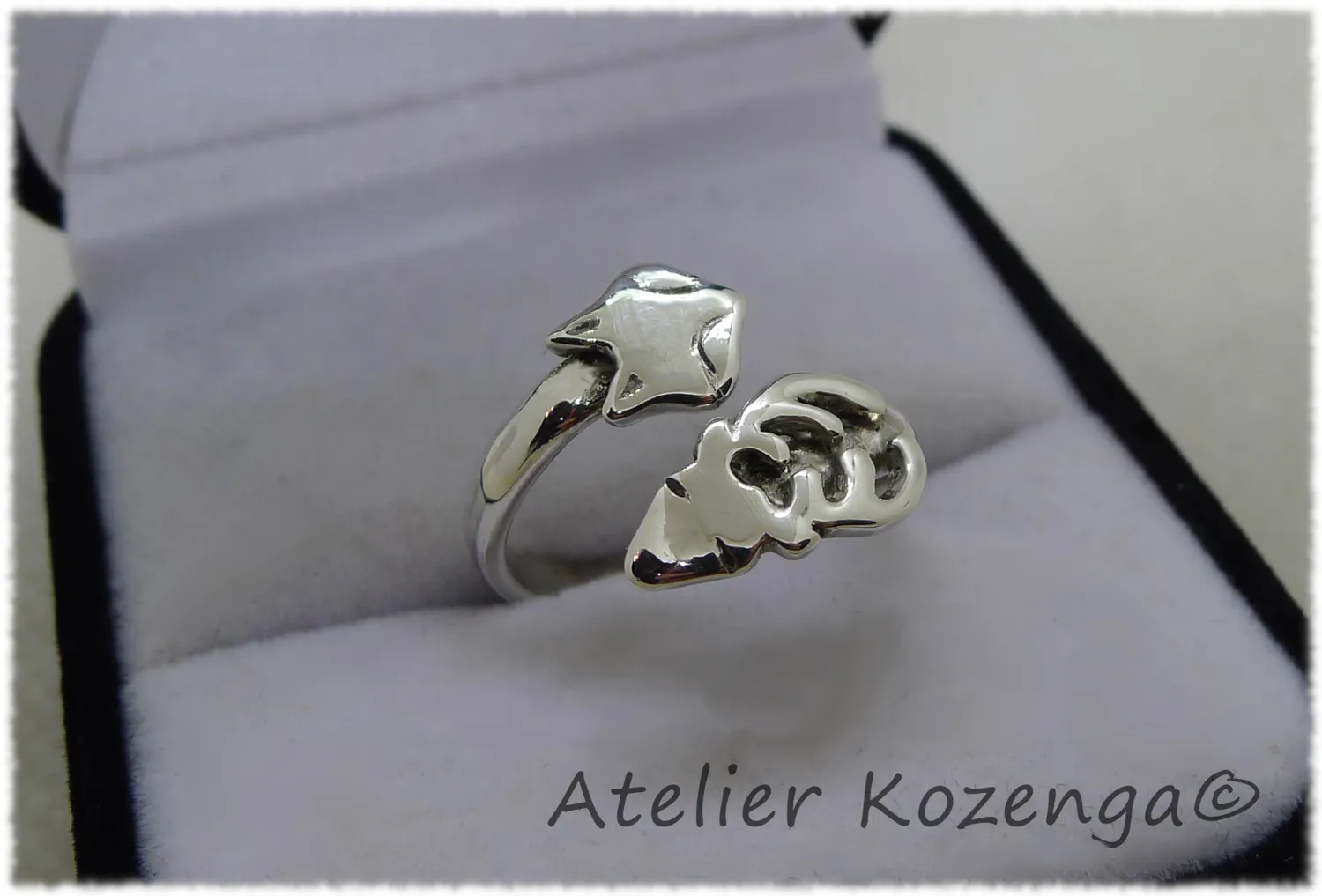 L'Atelier Kozenga Cerf Renard bague argent 950 lisse