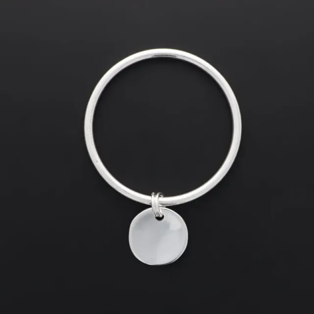 Secret de Cuir N°57 jonc pastille plaqué argent