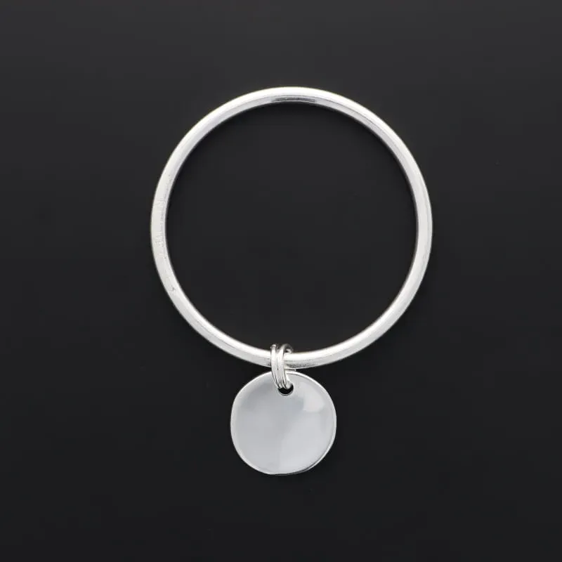 Secret de Cuir N°57 jonc pastille plaqué argent