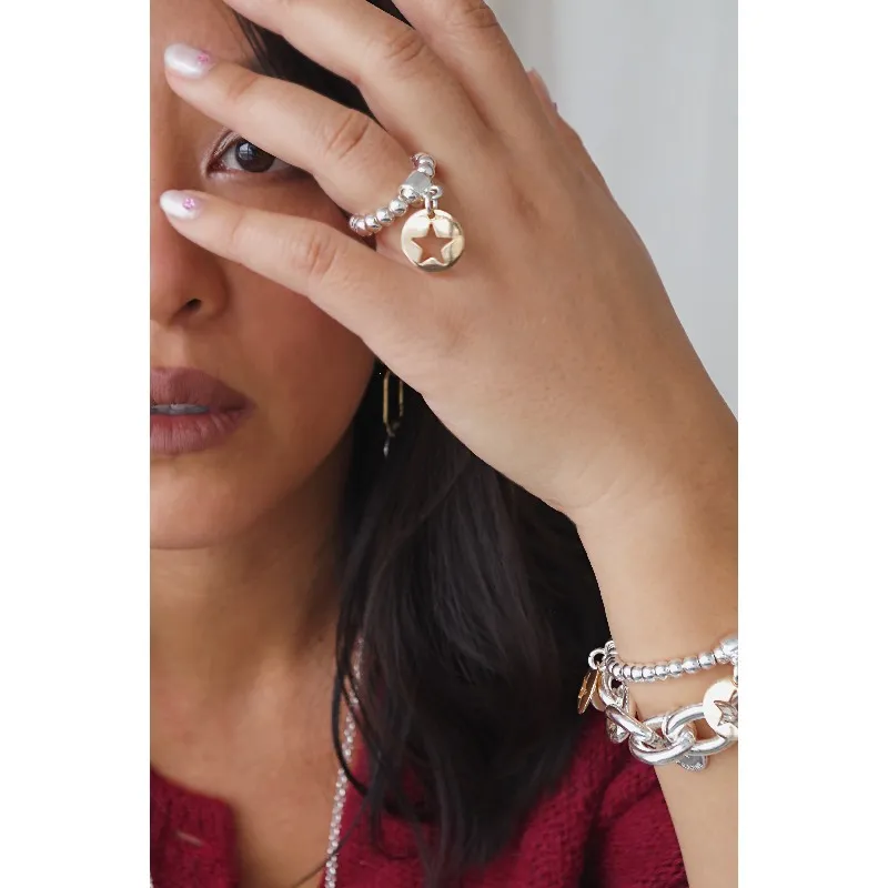 Secret de Cuir N°1601 908 bague perles bicolore