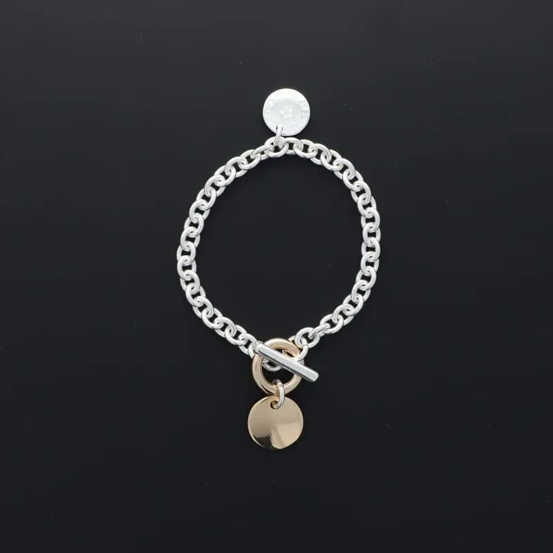 Secret de Cuir N°1621 bracelet forçat pastille bicolore