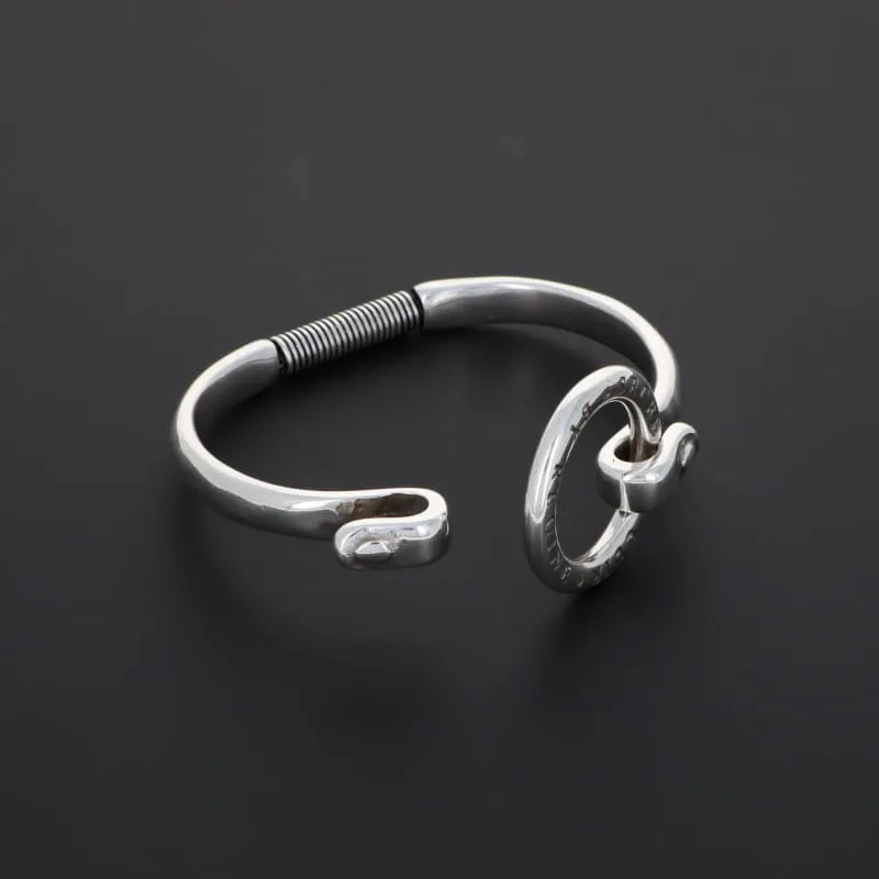 Secret de Cuir N°269 bracelet bouée gravée argenté