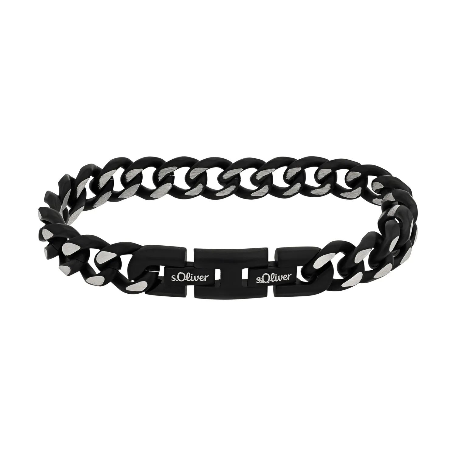 s.Oliver bracelet homme noir acier moderne