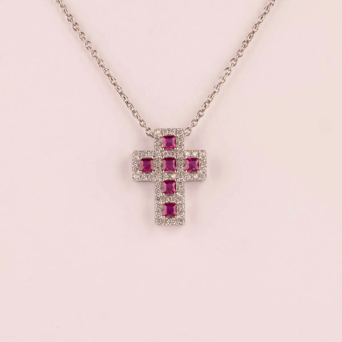 Ultima Edizione pendentif croix zircons couleur