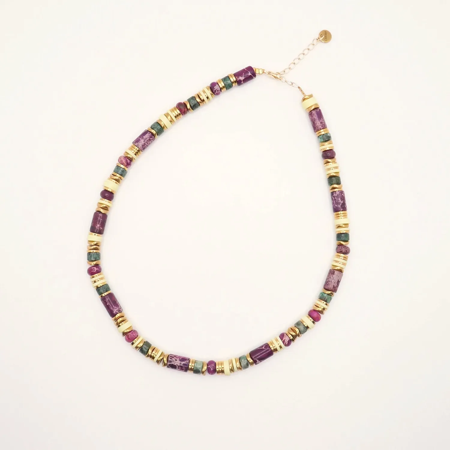 Cloralys Angèle collier turquoise violet 37 cm