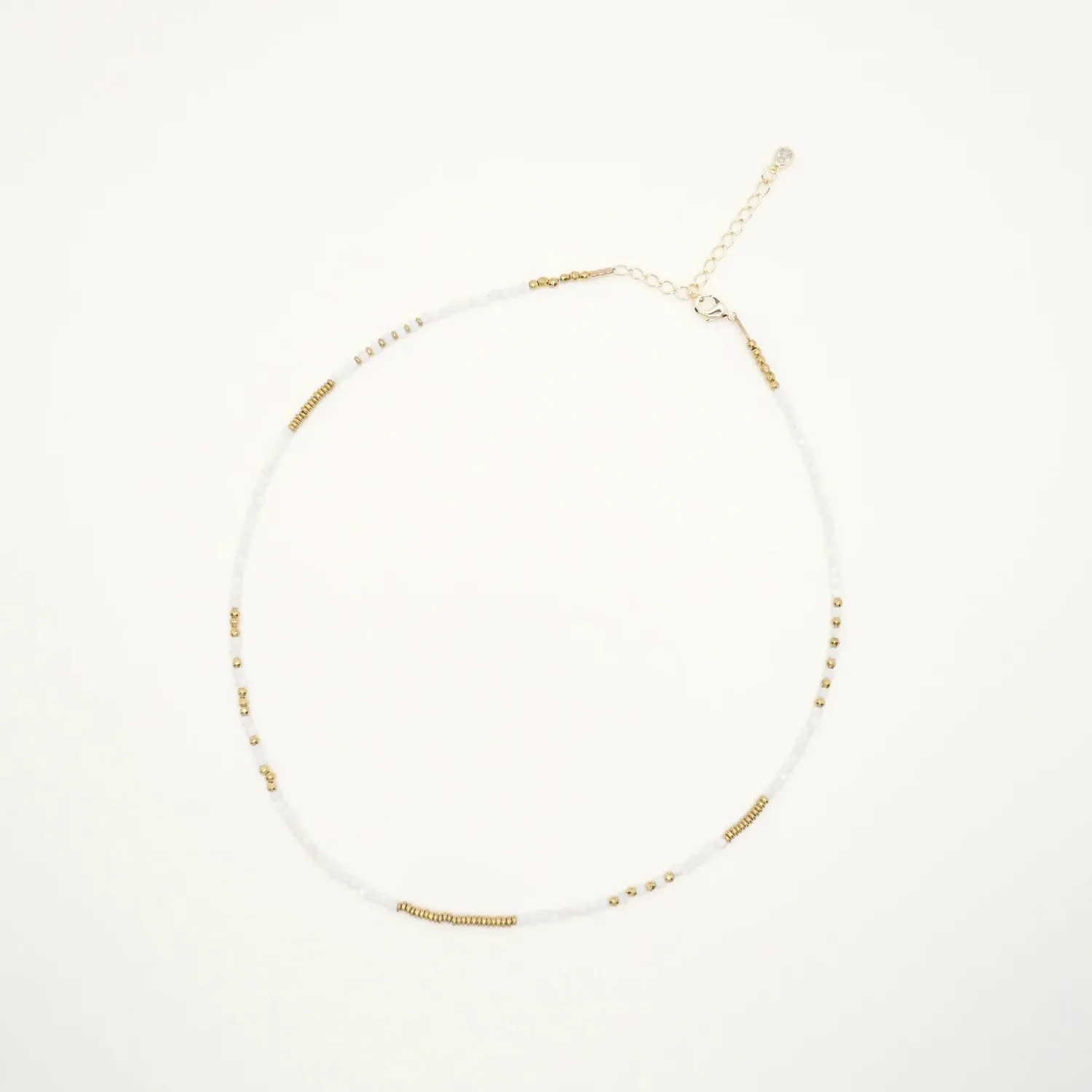 Cloralys Adélia blanc collier agate blanche 36 cm