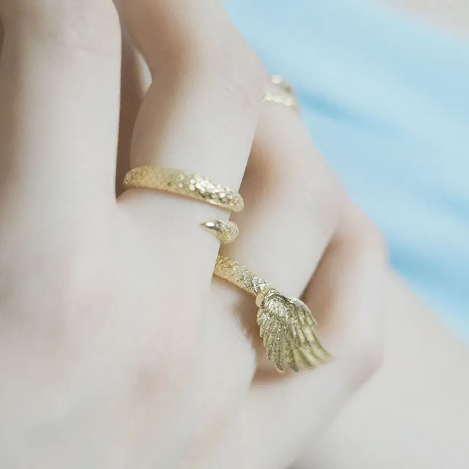 Lorella Tamberi Canal Artemis Wing bague dorée ajustable