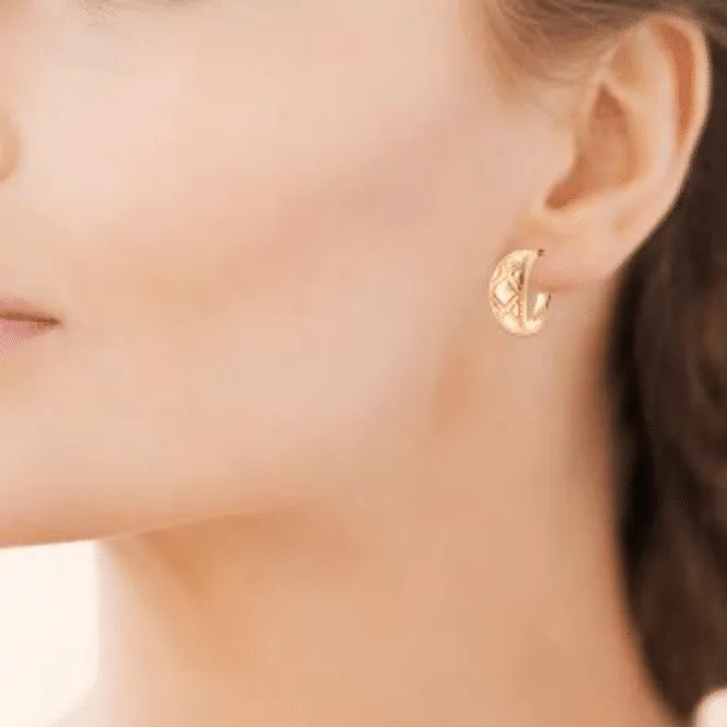 Oriana France demi-créoles plaqué or perles dorées