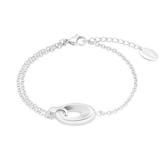 s.Oliver 2034831 bracelet argenté 17+3 cm acier inoxydable