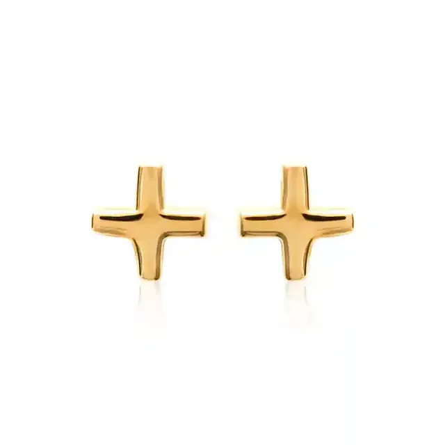 Oriana France puces croix mini plaqué or femme doré