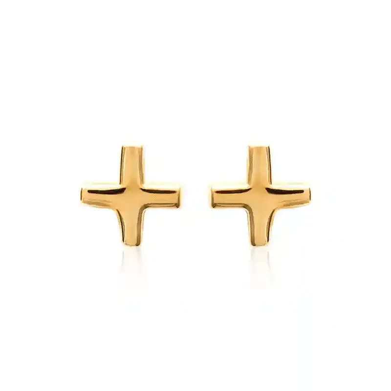 Oriana France puces croix mini plaqué or femme doré