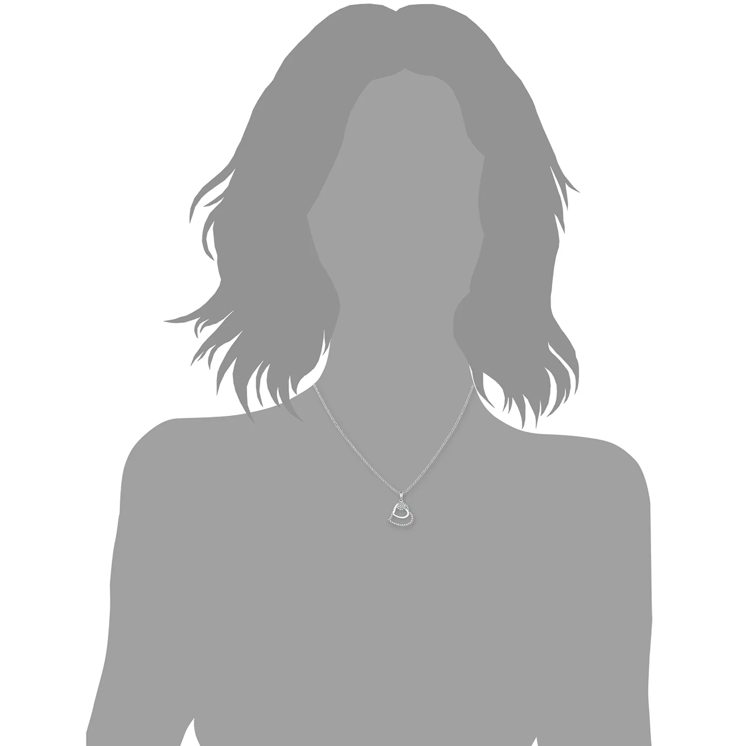s.Oliver Collier Femme Double Cœur Argent Doppel Herz