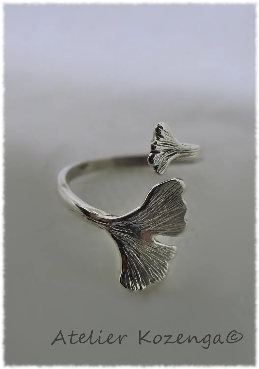 L'Atelier Kozenga Ginko bague argent massif 950