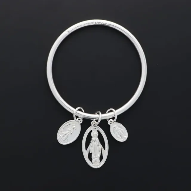 Secret de Cuir N°612 bracelet jonc vierge argenté