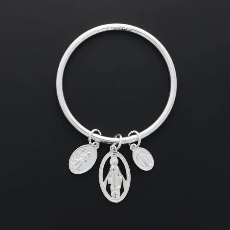 Secret de Cuir N°612 bracelet jonc vierge argenté
