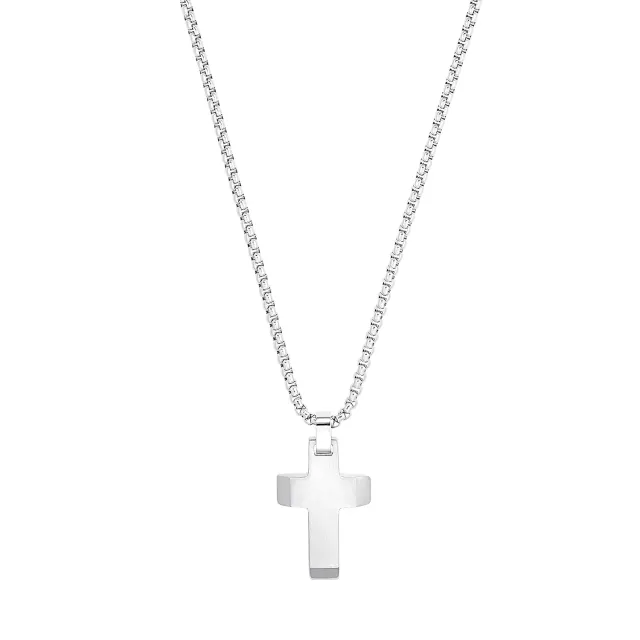 s.Oliver collier homme pendentif croix acier