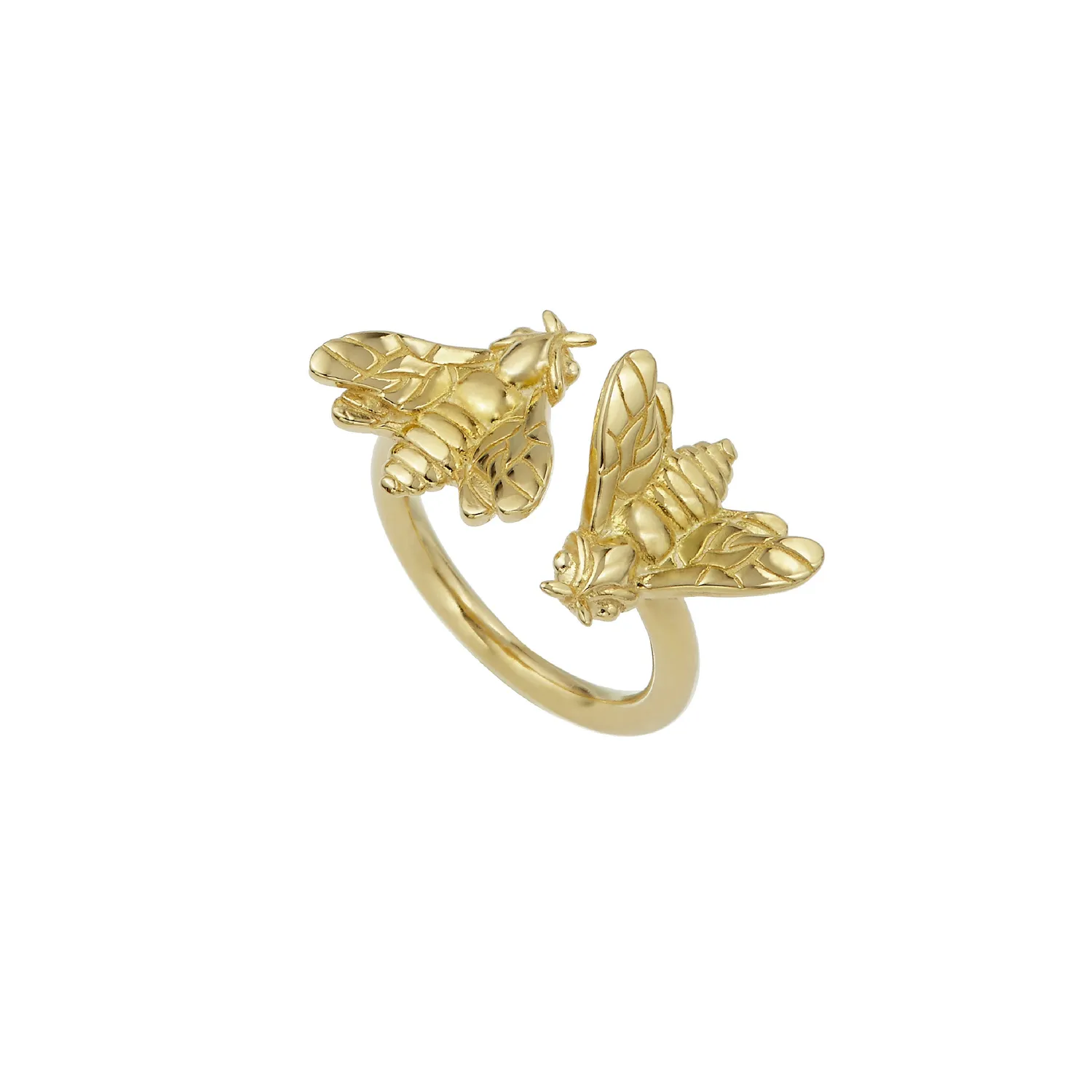 Lorella Tamberi Canal Bee Queen bague deux abeilles doré taille 12