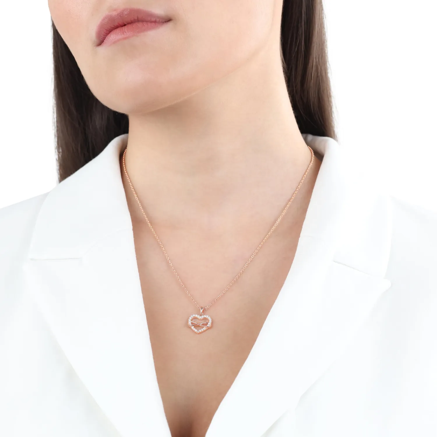 s.Oliver Cœur collier femme argent rosé zircone