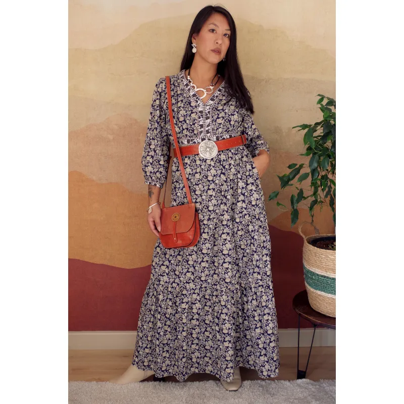 Secret de Cuir besace orange rabat rouge pailleté cuir