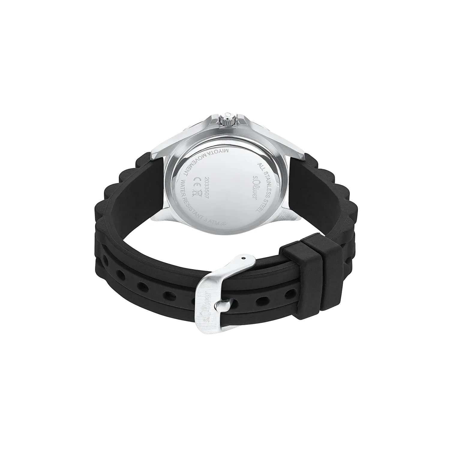 s.Oliver Montre Enfant Quartz Silicone Noir Étanche