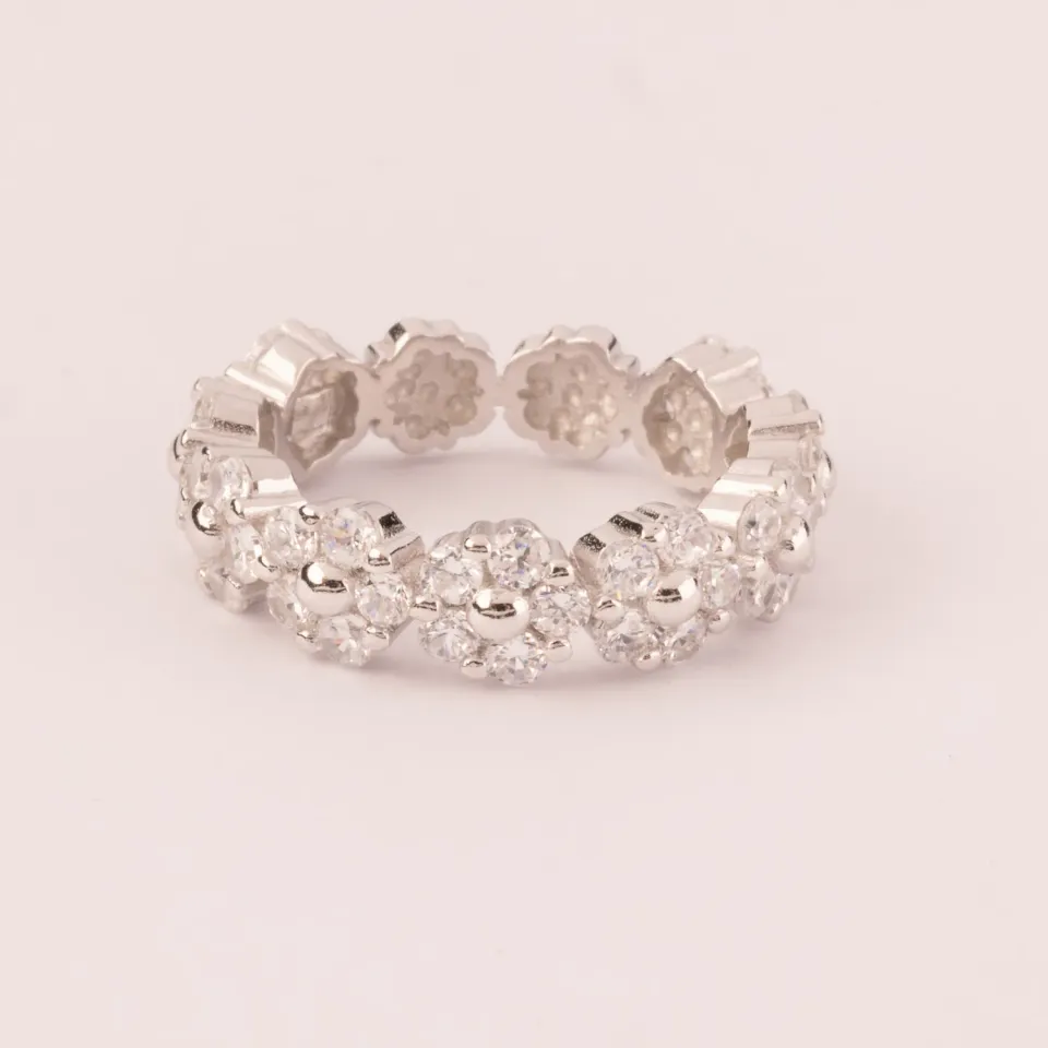 Ultima Edizione alliance fleurs pavé tour complet bague
