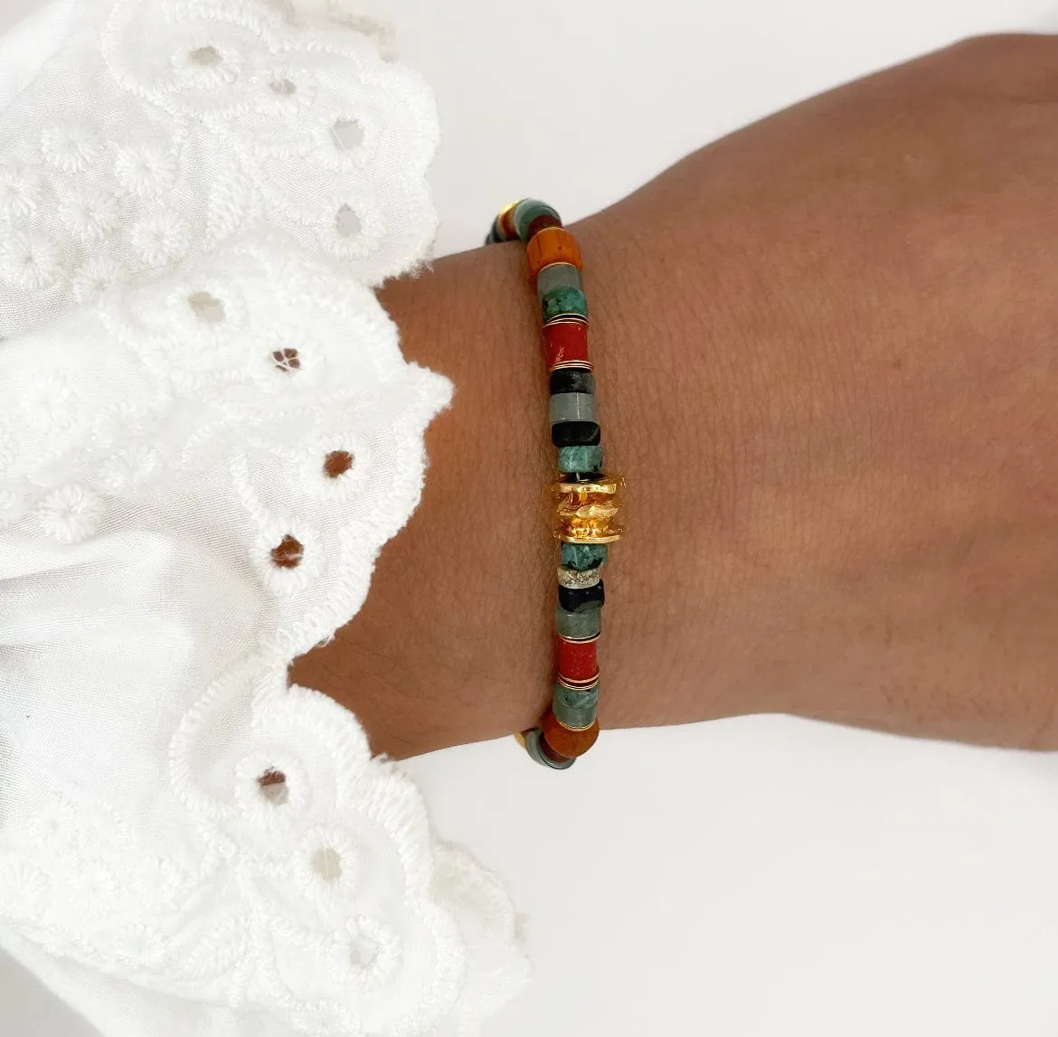 Elise Tsikis Olney bracelet perles vert