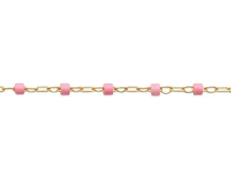 Oriana France perles miyuki roses bracelet plaqué or 18 carats